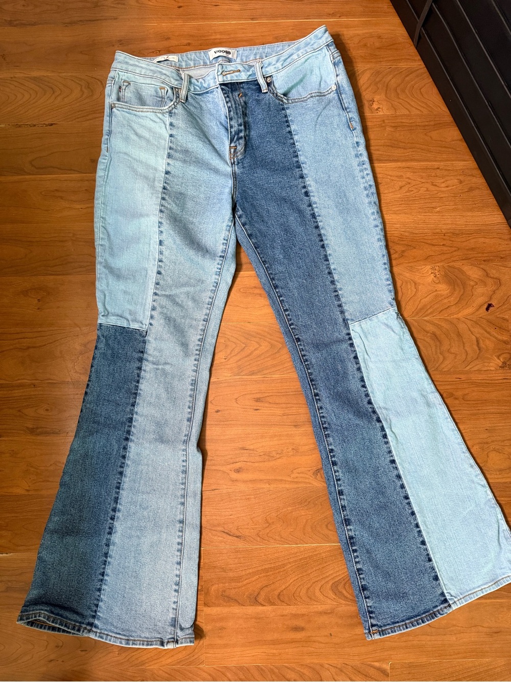 Vigoss Patchwork Marley Flare Jeans 31 - Two Tone Bell Bottom 31" Y2K like